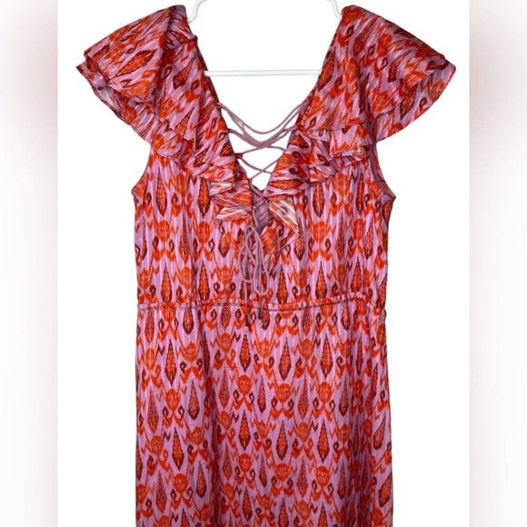 Figue Tahlia Ruffle Pink High-low Dress Size XS Flutter Sleeve - Picture 6 of 11